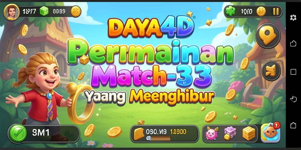 Tampilan gameplay seru dalam game Match-3 DAYA4D.