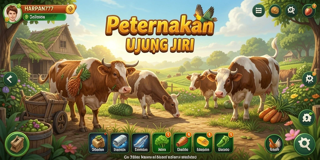 Tampilan gameplay menarik dari HARAPAN777 yang menunjukkan aktivitas bertani.