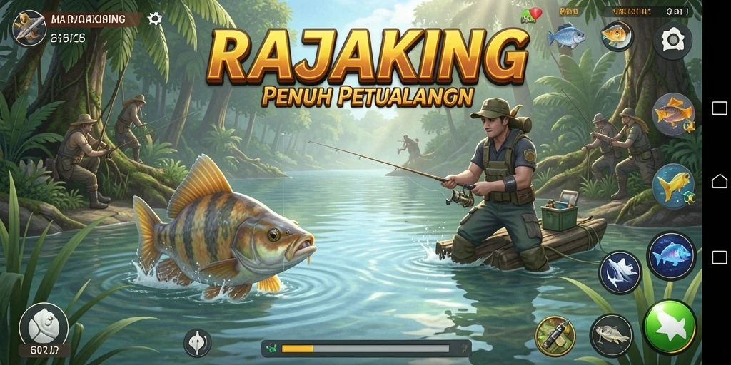 Tangkapan ikan besar yang menakjubkan dalam gameplay RAJAKING.
