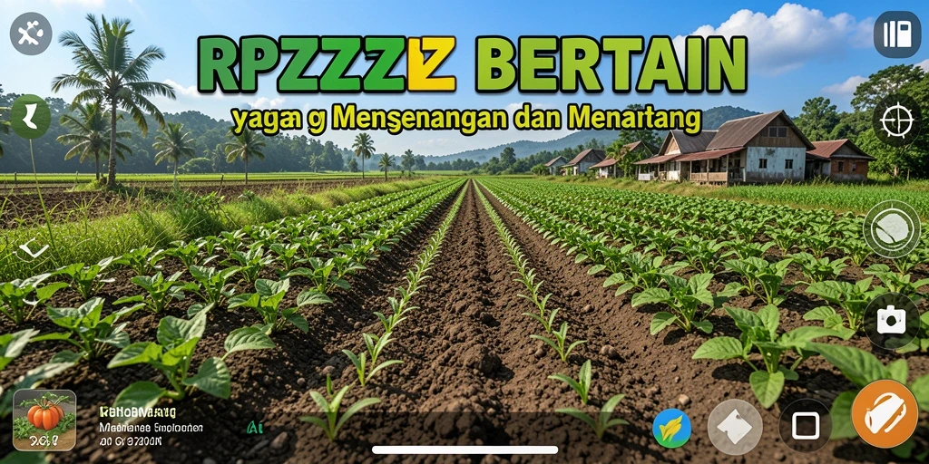 Tangkapan layar gameplay RPZZZ dengan suasana pertanian yang menarik.