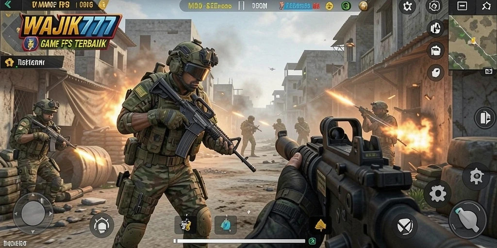 Tampilan gameplay WAJIK777 yang intens dan mendebarkan di medan perang.